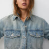 Dirty-effect denim overshirt - Image 2